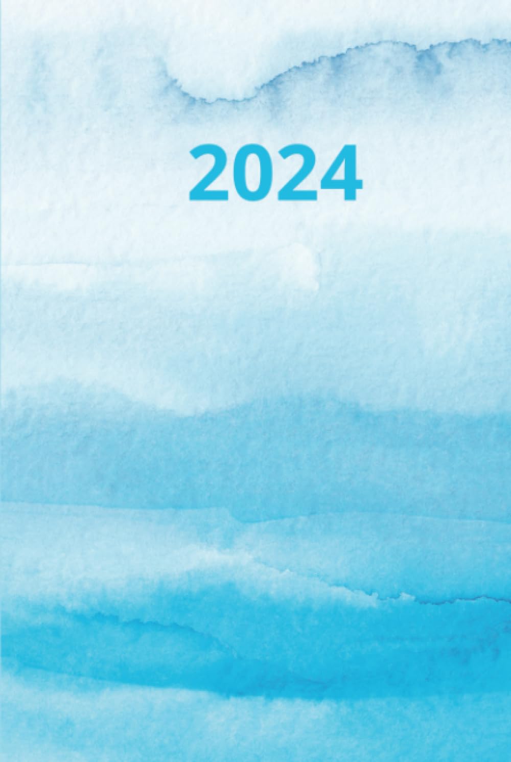 Agenda 2024 un jour par page format A5 bleu azur idéal pour le bureau et le télétravail