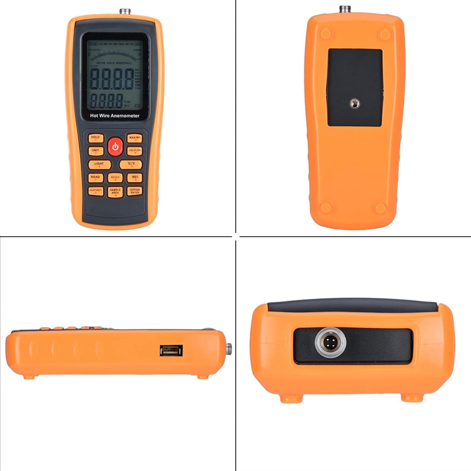 Amazon | Yubbuio 風速計-GM8903ポータブルデジタル熱線風速温度ゲージ