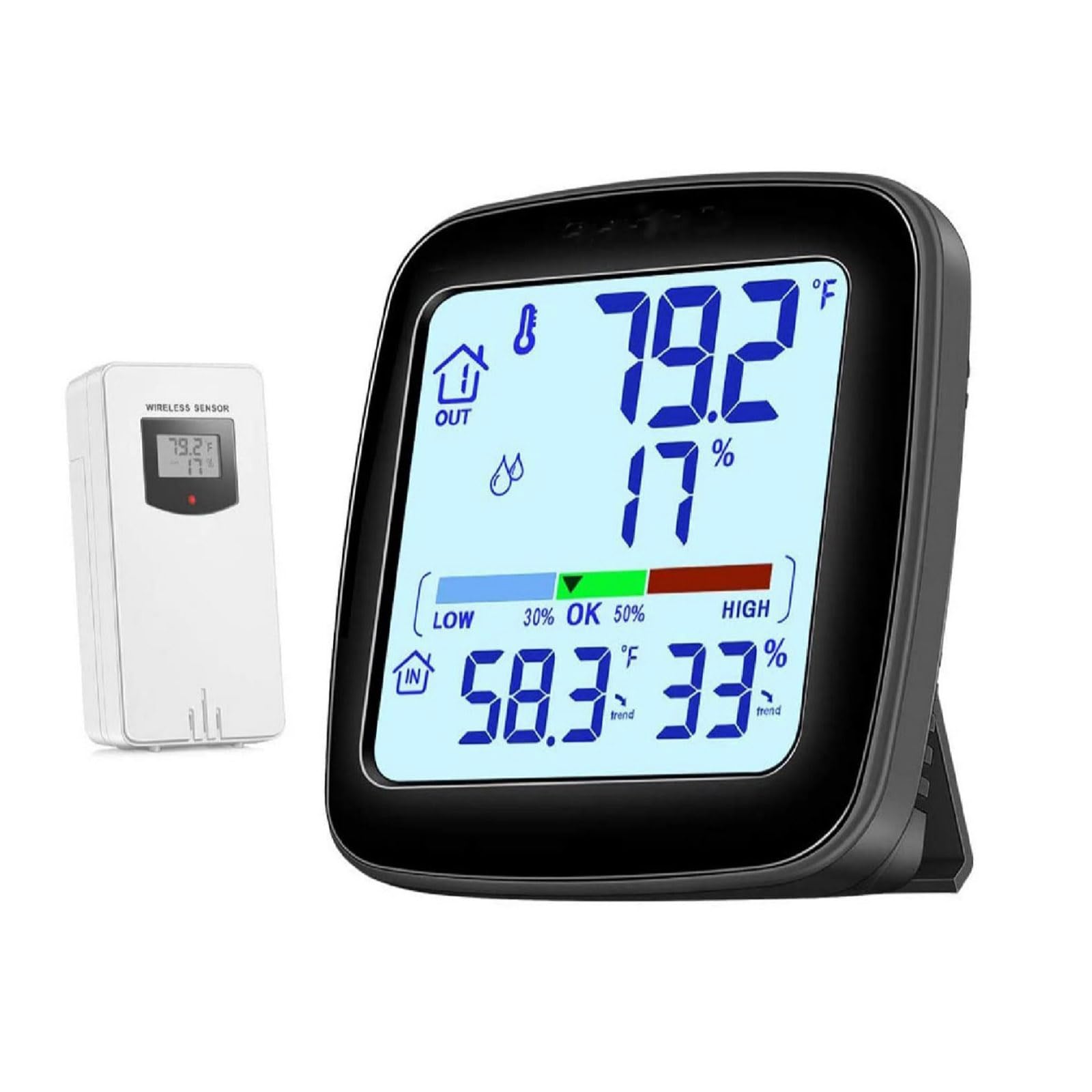 APGLSXY Multiple Functional Temperature Dampness Measure with Inside Detectors and Flexible Mounting Preferences Bathing Suit Digital Hygrometer