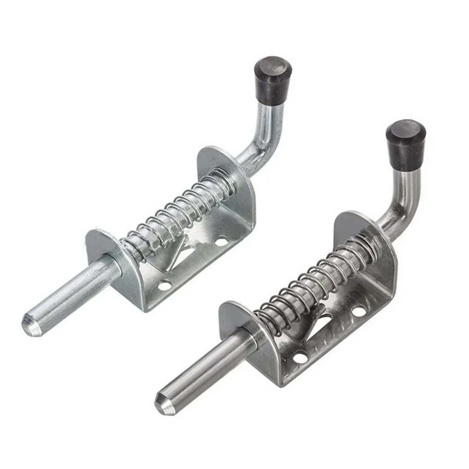 4pcs Heavy Duty Spring Barrel Bolt Sliding Gate Safety Lock Metal Loaded Latch Hasp Staple Door Cabinet Hinges for Yard Gate