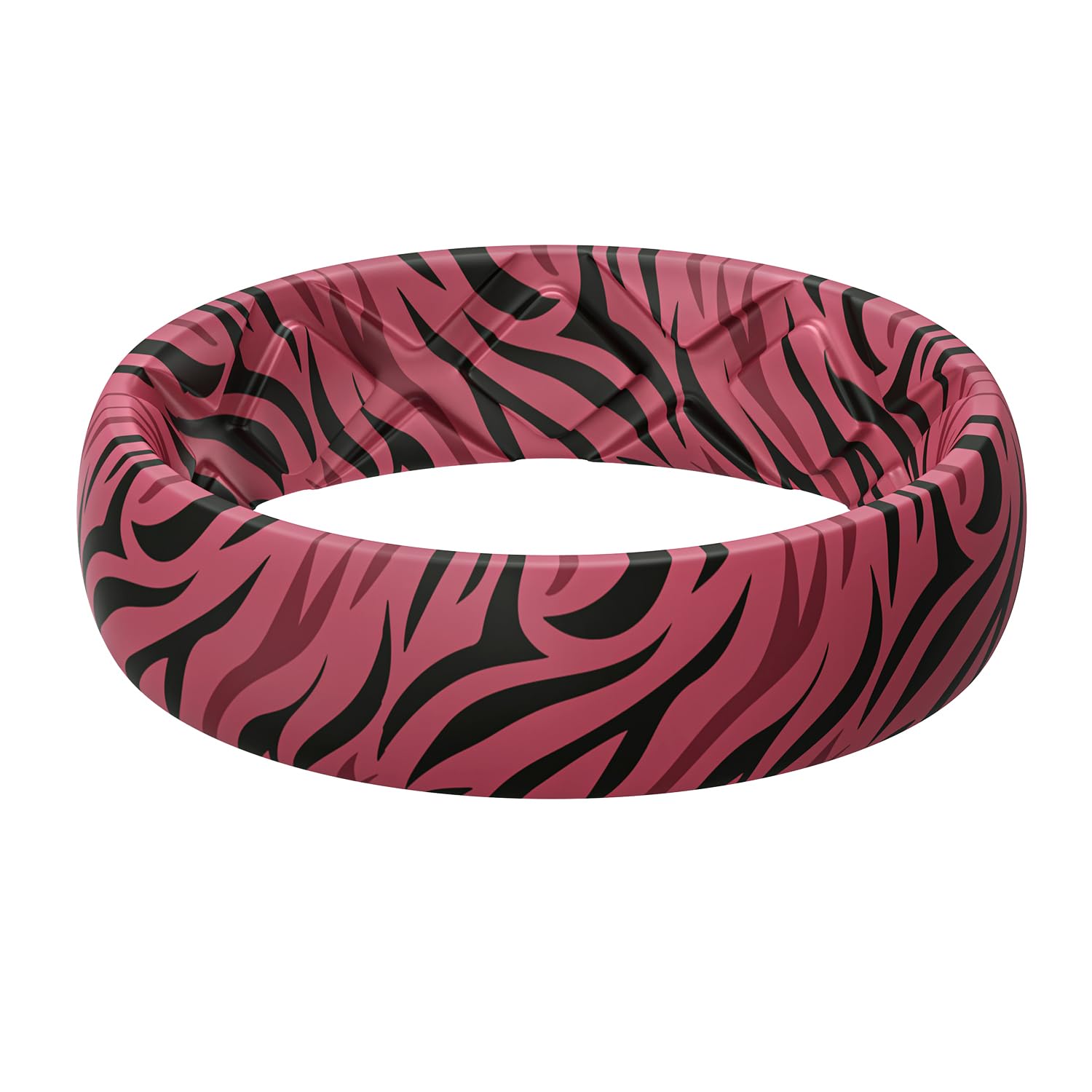 Egnaro Silicone Statement Ring Women, Floral Patterned Rubber Wedding Band