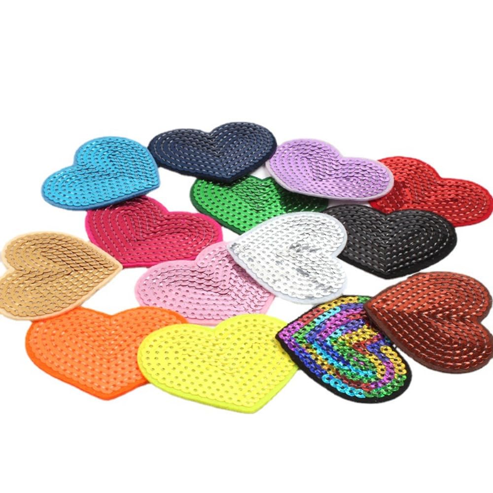 Écusson Thermocollant En Forme D'étoile En Forme De Cœur De 8,5 Cm à Paillettes Multicolores Brillantes Pour Chapeau, Veste, T-shirt, Sac à Dos