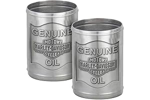 Harley Davidson Custom Tooled Pewter Oil Can Shot Glass Set