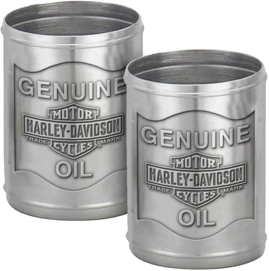 Harley-Davidson Custom Tooled Pewter Oil Can Shot Glass Set - 2.3 oz. HDL-18805