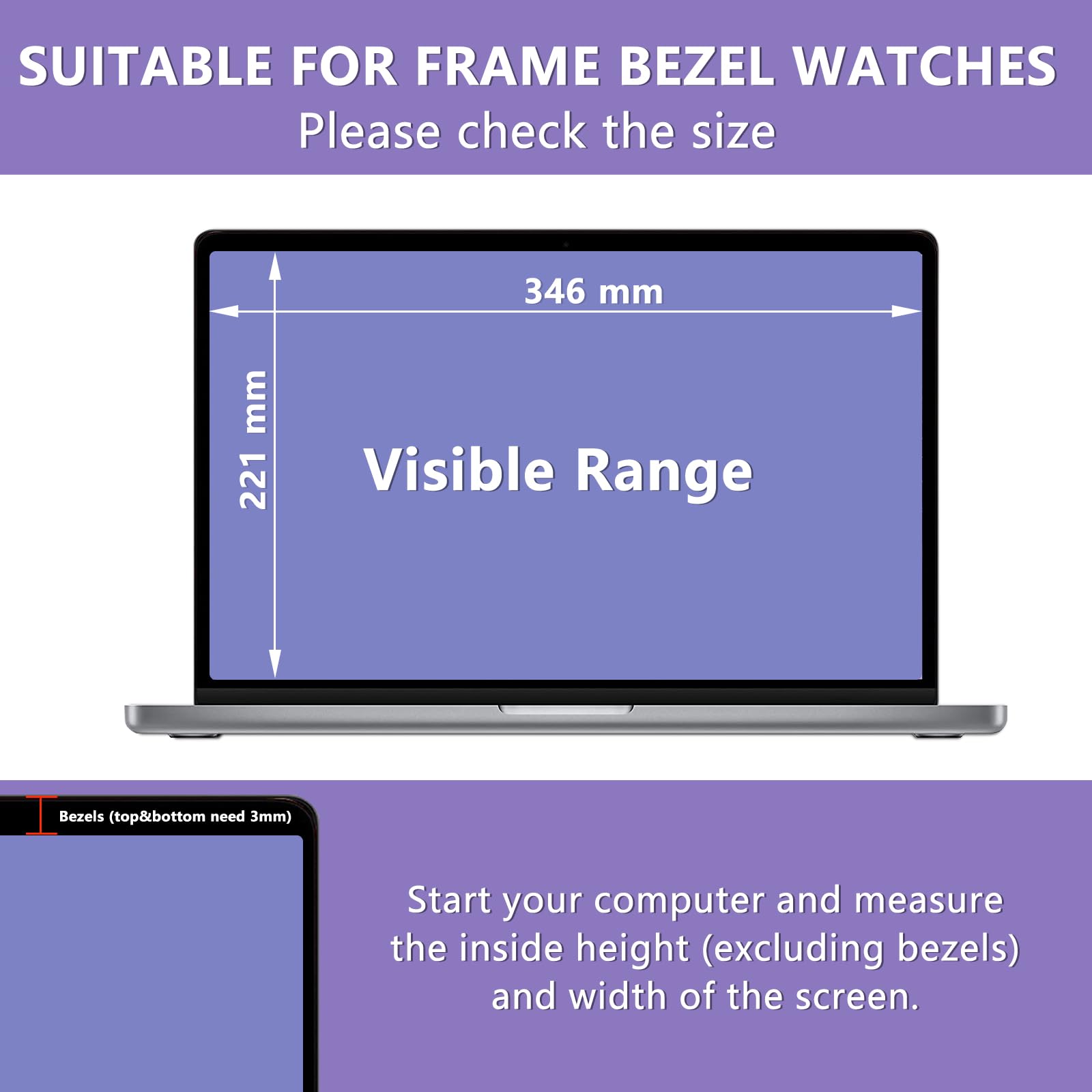 16 Pouces Filtre de Confidentialité Amovible Premium, Film Protecteur d'écran, Privacy Anti Espion Filtre, Anti-Lumière Bleu Film de Protection pour Moniteur Tactile 16" 16:10
