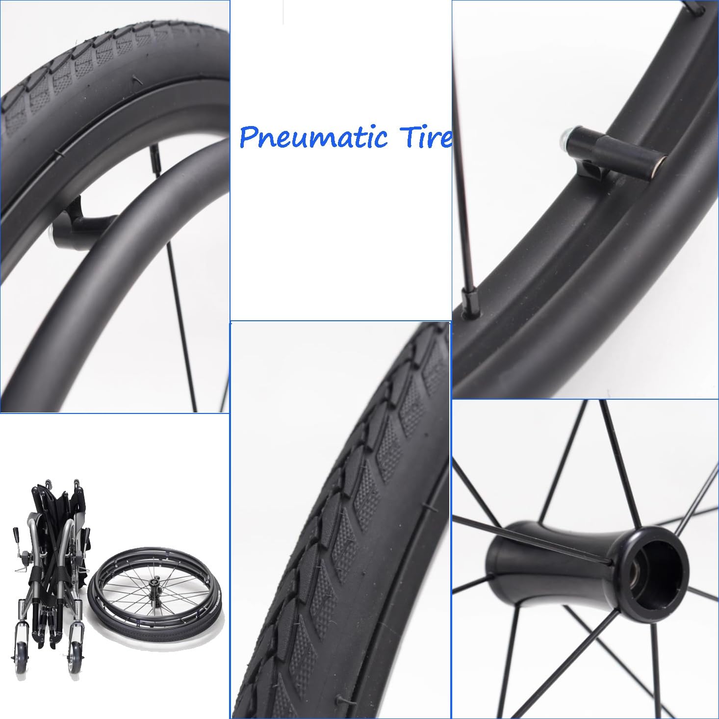 Części zamienne do tylnego koła wózka inwalidzkiego (para), opona pneumatyczna 24" x 1" (25-540), łożysko 1/2", zespół tylnego koła do wózka sportowego(Bearing 12mm)