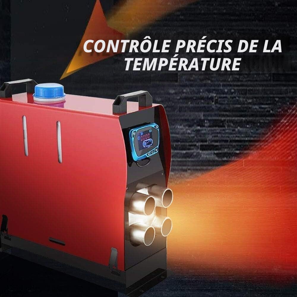 Anbull Chauffage de Voiture d'air diesel 12v 8kw Réchauffeur de voiture d'air (Avec écran LCD bleu & 4 sortie d'air) Préchauffage du moteur de la voiture garée