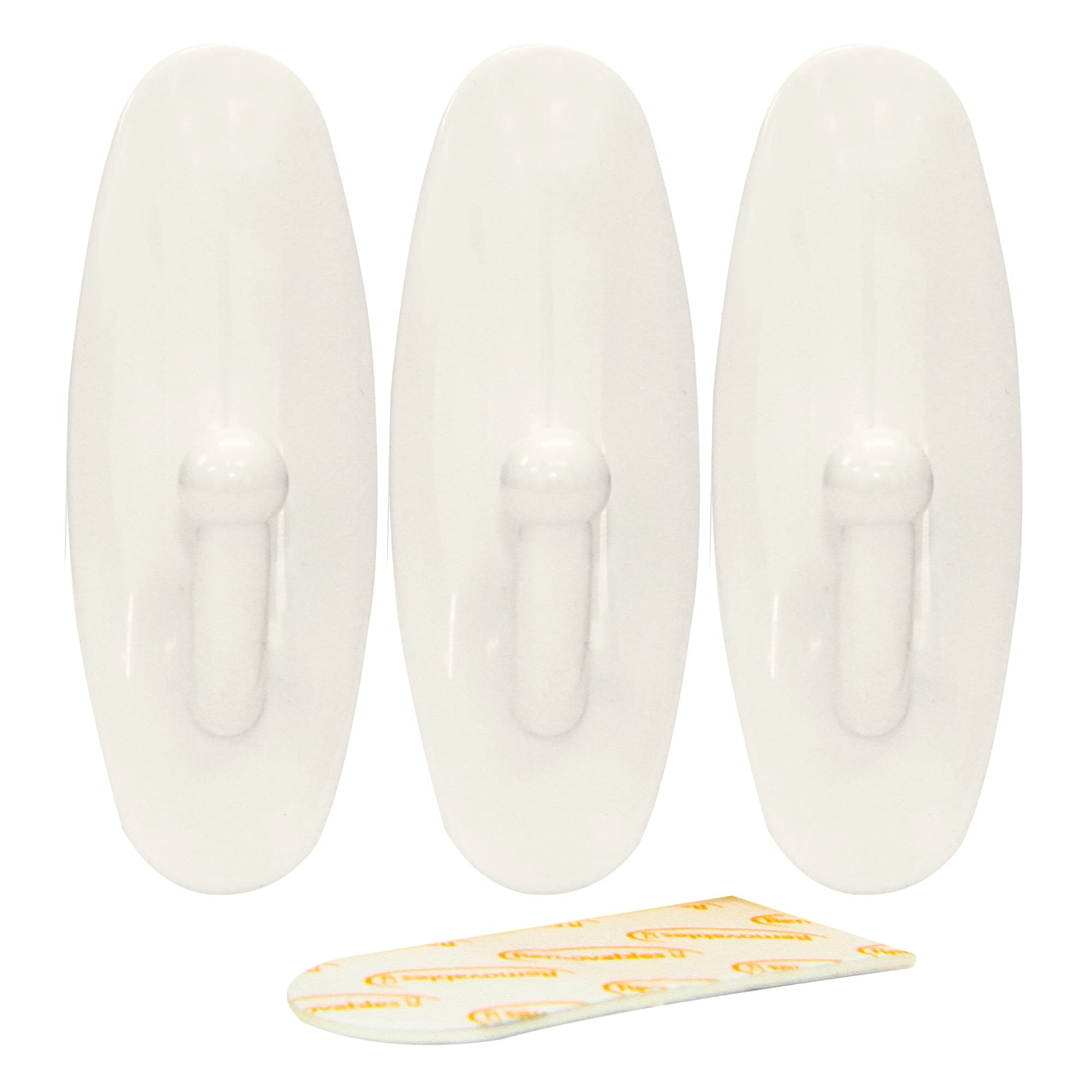 Rolson 61335 3Pc Removable Adhesive Hook, Black