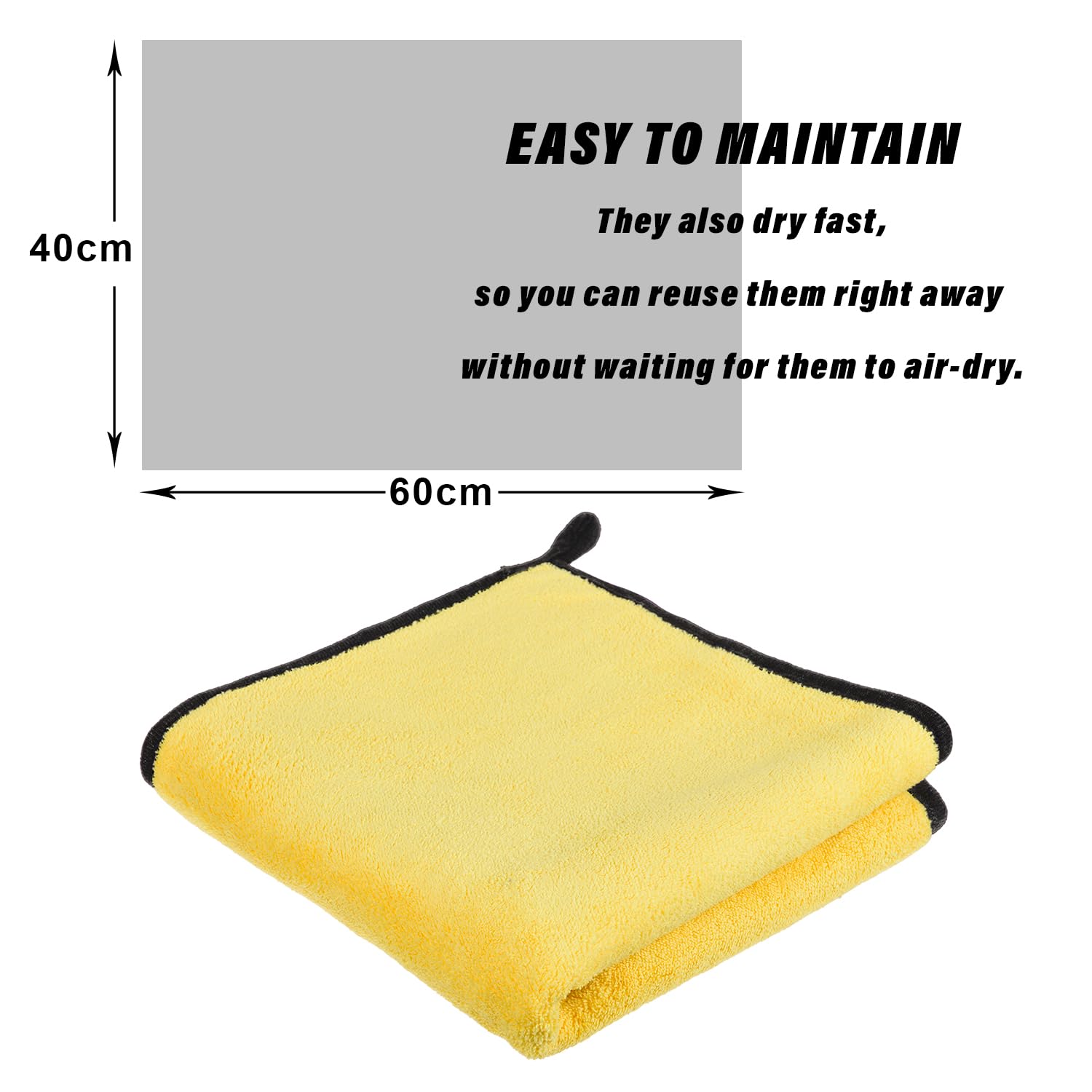 Urbane Home Cleaning Towel | Reusable Cleaning Cloths for Kitchen | Duster Towel for Home Cleaning | 400 GSM Cleaning Cloth Towel with Hanging Loop | 40x60 | Pack of 2 | Multi 1