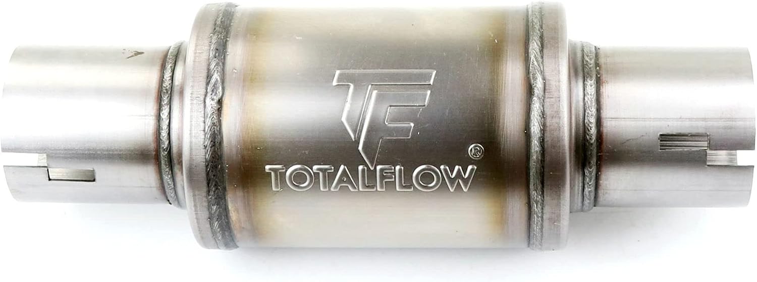 TOTALFLOW 20017N Straight Through Universal Exhaust Muffler - 409 Stainless Steel - 2.75 Inch Inner Diameter Inlet/Outlet