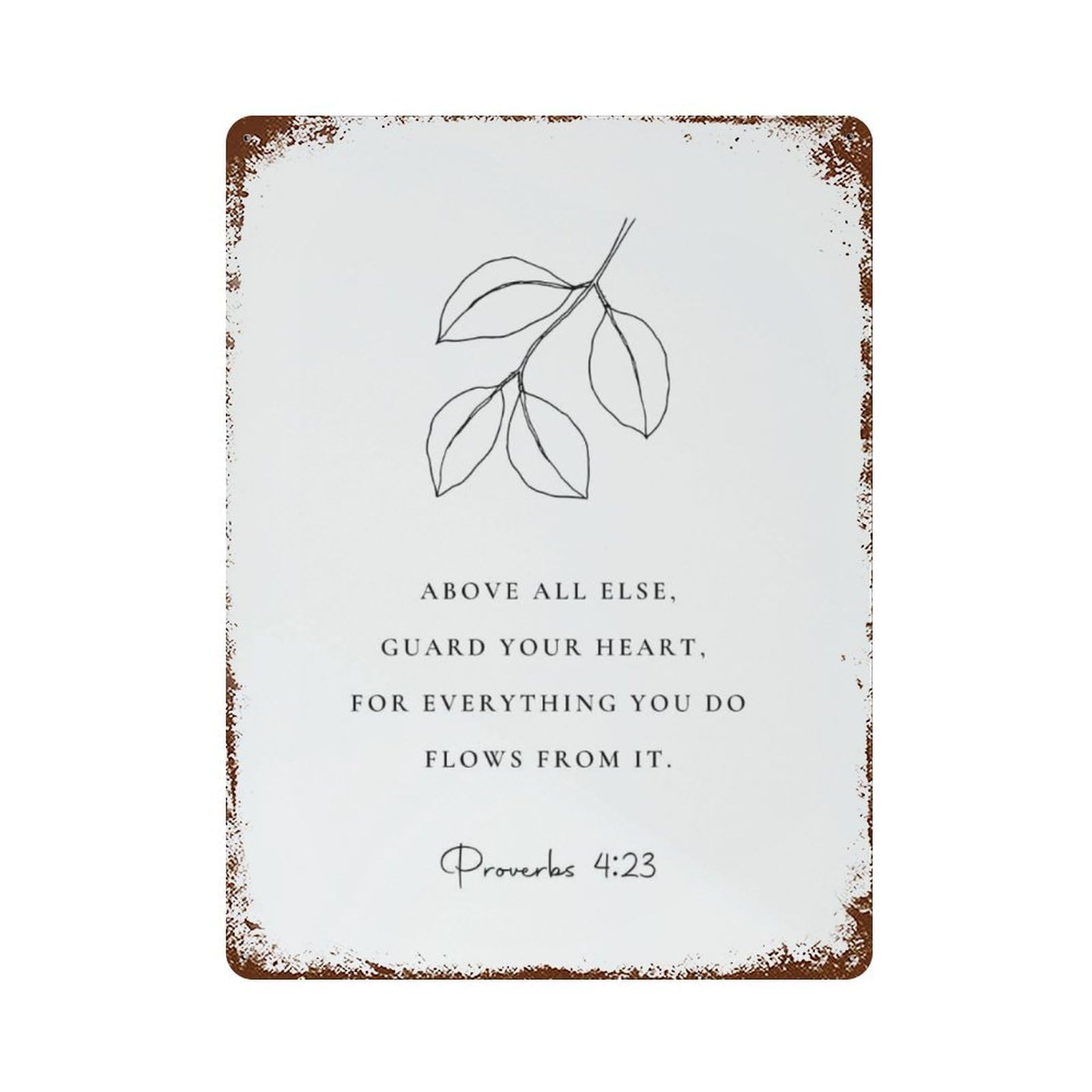 xiaoxiaoshen Botanical Scripture Proverbs 4 23 Wall Decor Art Metal Tin Poster Modern Home Decor Art Home Bar Shop Decorations Vintage Sign 40x30cm
