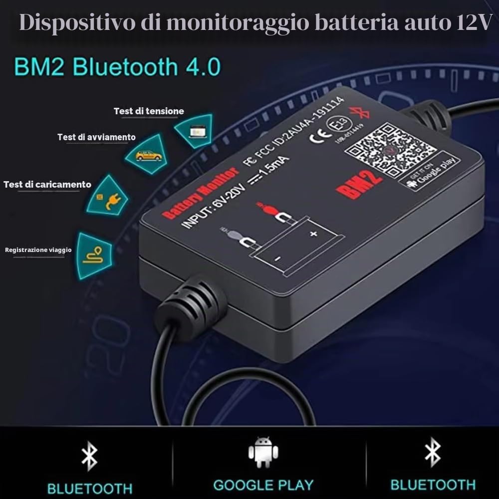 Ampnogy 12 V Bluetooth battery monitor