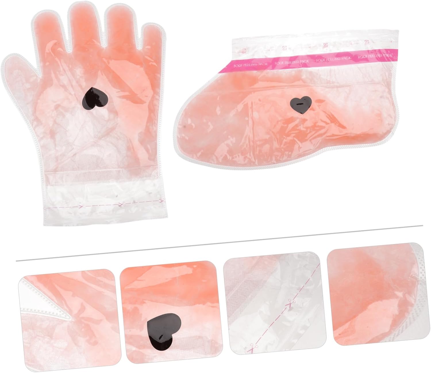 PartyKindom 2pairs Peach Paraffin Wax Therapy Hand and Feet Cover Set Nourishing Moisturizing Masks for Exfoliating Care for Home