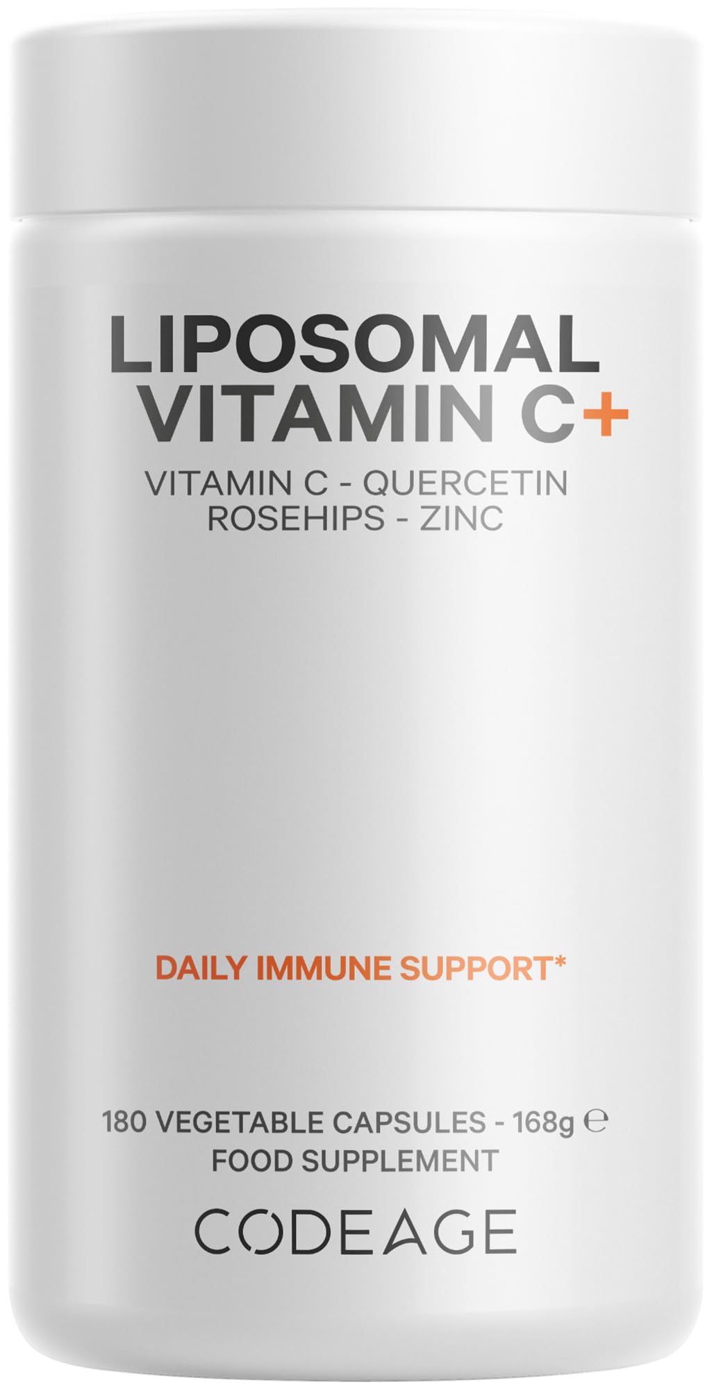 Codeage Liposomales Vitamin C Mit Zink, Holunder, Zitrus-Bioflavonoid-Komplex Grapefruit, Zitrone, Orange, Quercetin Und Hagebutten Vegan, Gentechnikfrei Hochdosierte Tagesergänzung 180 Kapseln