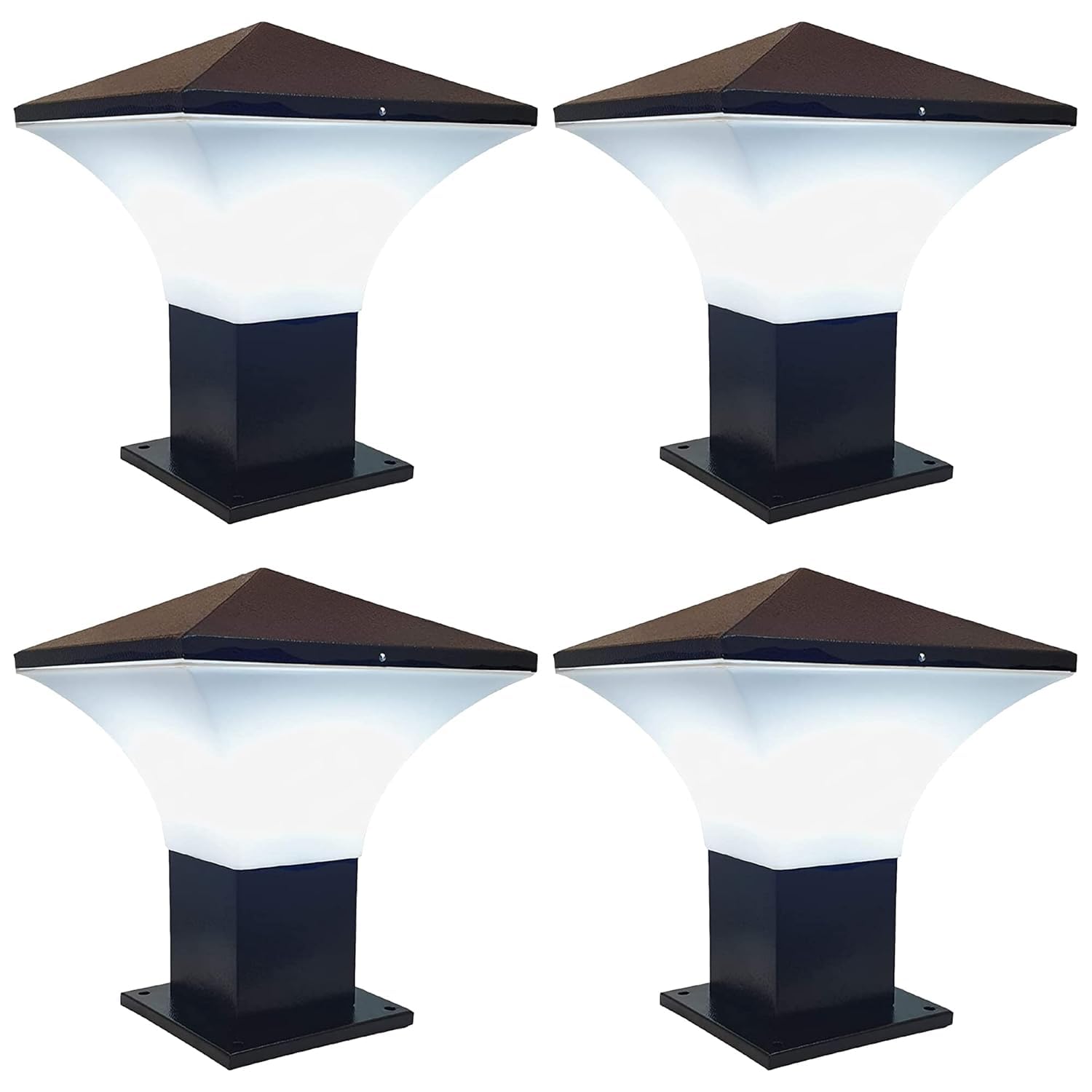 Modern Black Gate Lights - 2 Pack -24