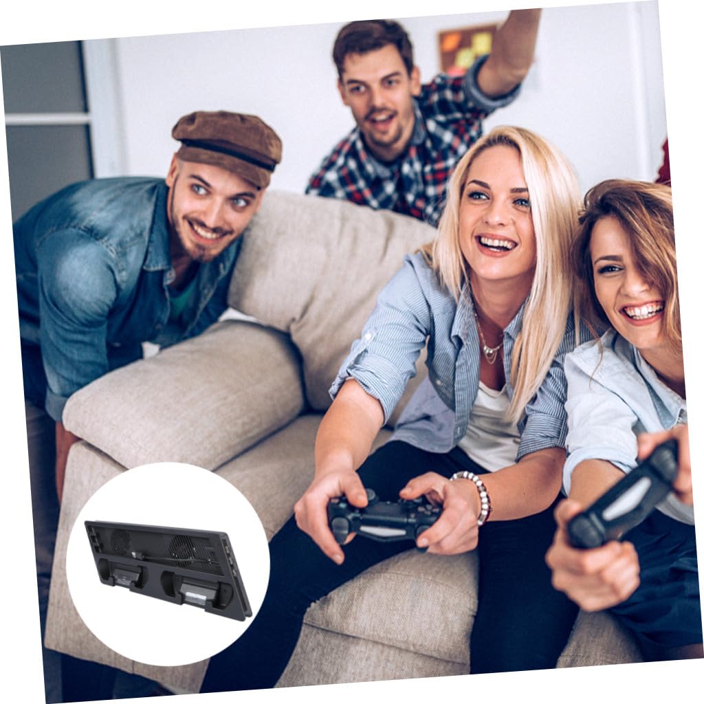 NUOBESTY Supporto Verticale di Raffreddamento per PRO, ABS Nero | Vacanze Estive, 2 Porte di Carica e 2 Porte Hub, 1 Porta USB e Ventilatori Integrati