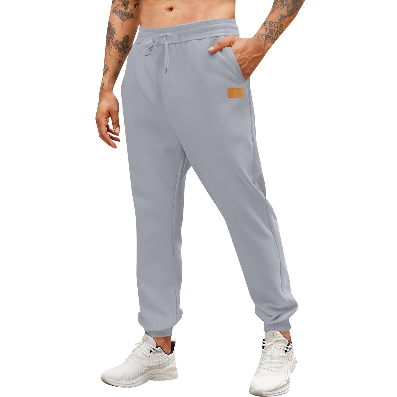 Sweatpants for Men Baggy Cuffed Drawstring Joggers Casual Outdoor Workout Athletic Running Sweat Pant Lounge Trousers