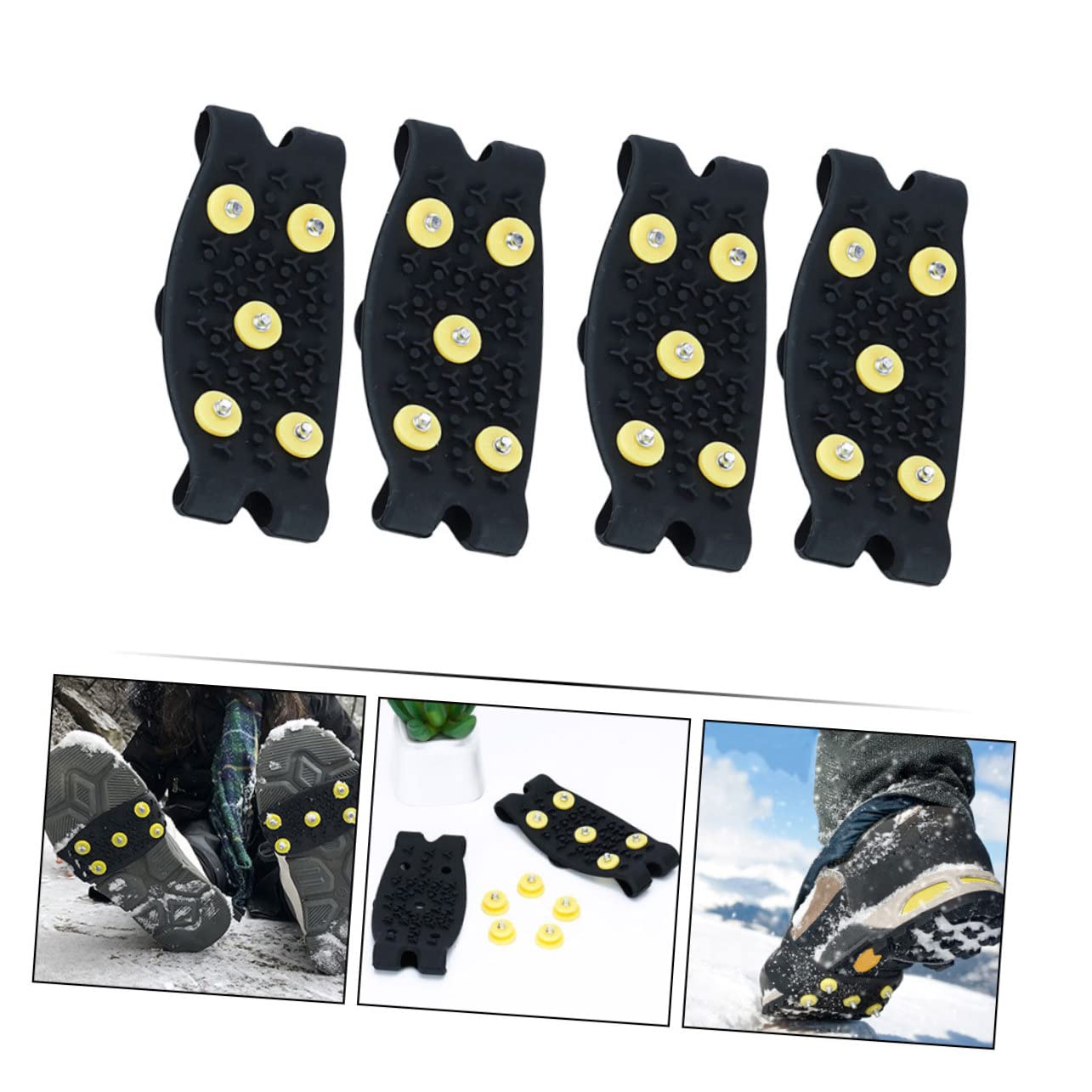 BESPORTBLE 2paires Crampons à Glace pour Chaussures Crampons à Neige Pratiques Semelles Antidérapantes pour Glace et Neige Pointes pour Chaussures Couvre-chaussures Antidérapants