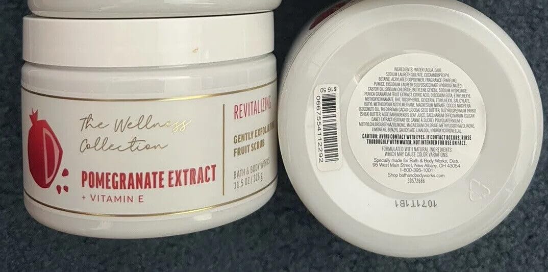 POMEGRANATE EXTRACT Gently Exfoliating Fruit Scrub bath body 11.5 oz