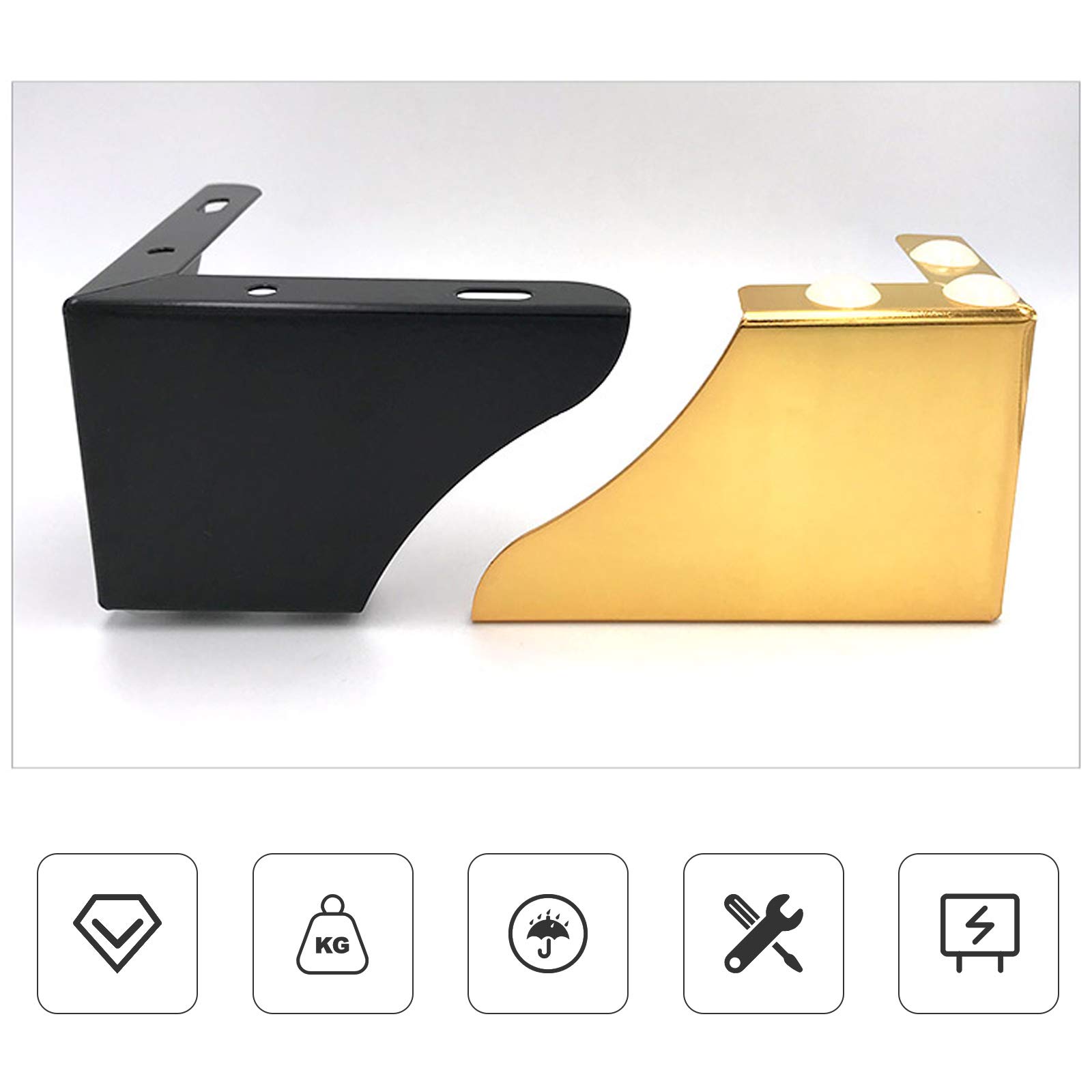 Podpórki meblowe, żelazne nogi sofy, odporne na zużycie nogi szafek, łóżko/sofa/szafa, poszerzenie powierzchni montażowej, bardziej stabilne, nie blaknie, nie rdzewieje, ciche nogi stołu, zestaw 4