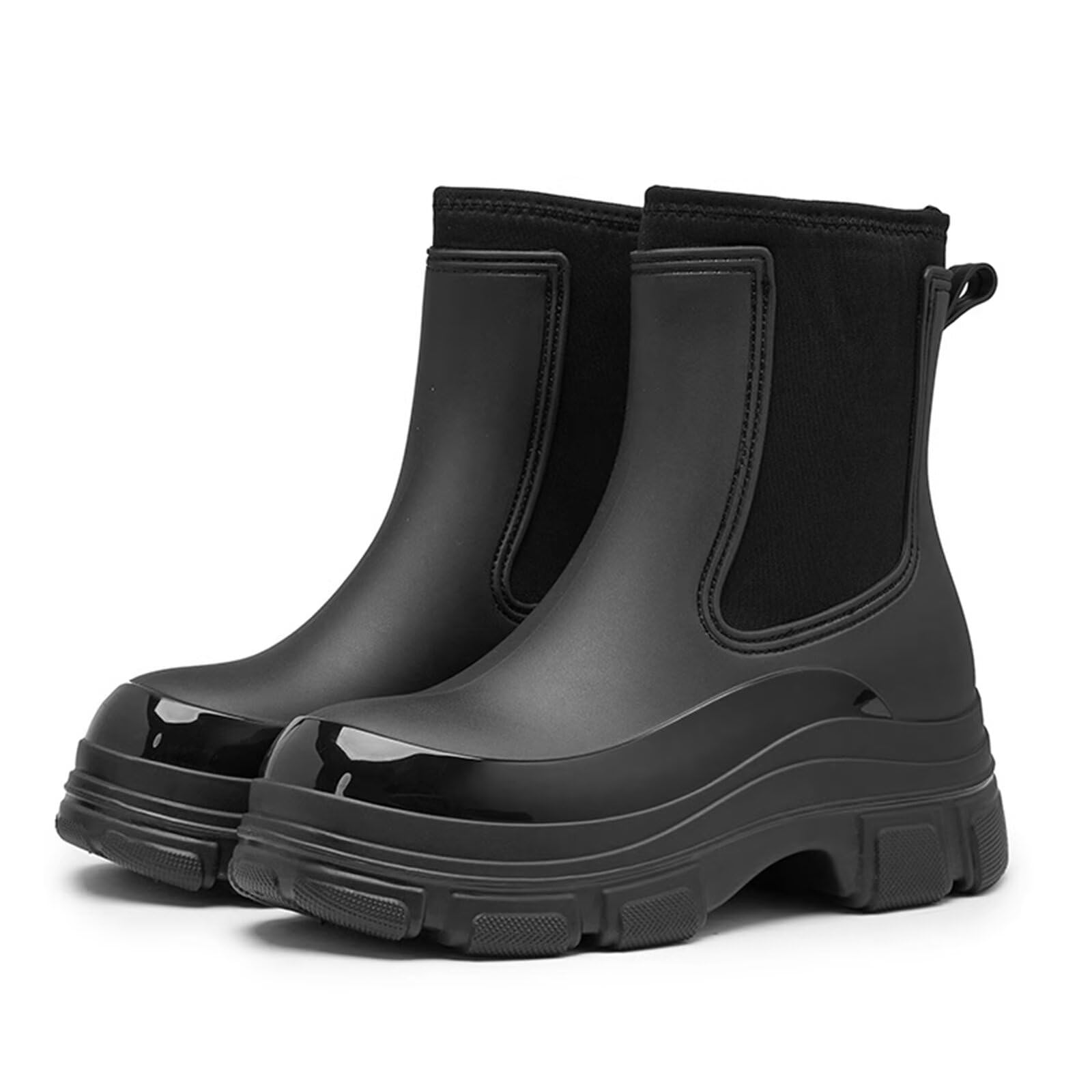 Stivali da Pioggia Donna Impermeabili Chelsea Stivali di Gomma Galosce Eleganti Giardinaggio Scarpe Antiscivolo per Inverno Polacchine