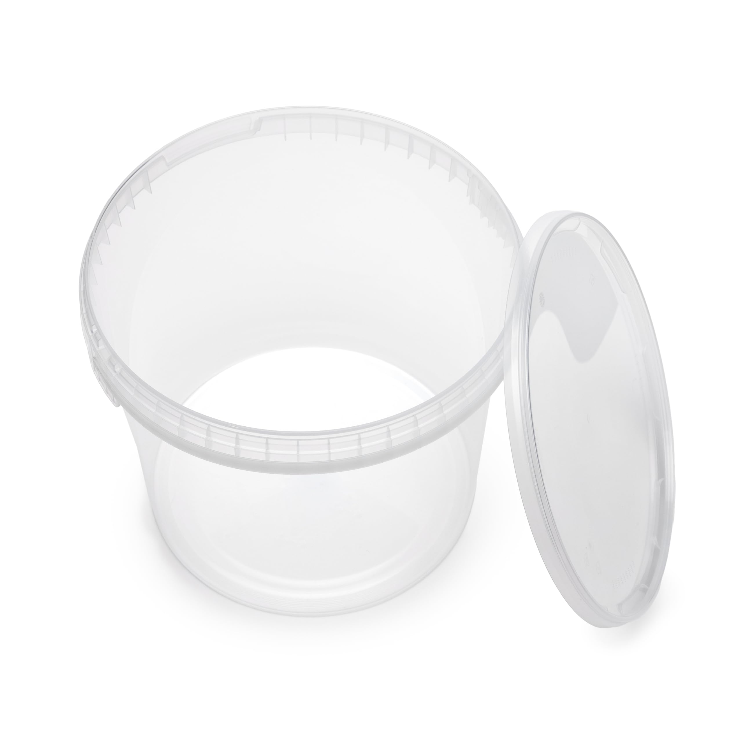 Garronda Cubos con Tapa 5L Pack de 20 para Alimentos GD-0114 Transparente | Cubo resistente con tapa para almacenar productos alimenticios y químicos; práctico para hogar, industria, taller y almacén