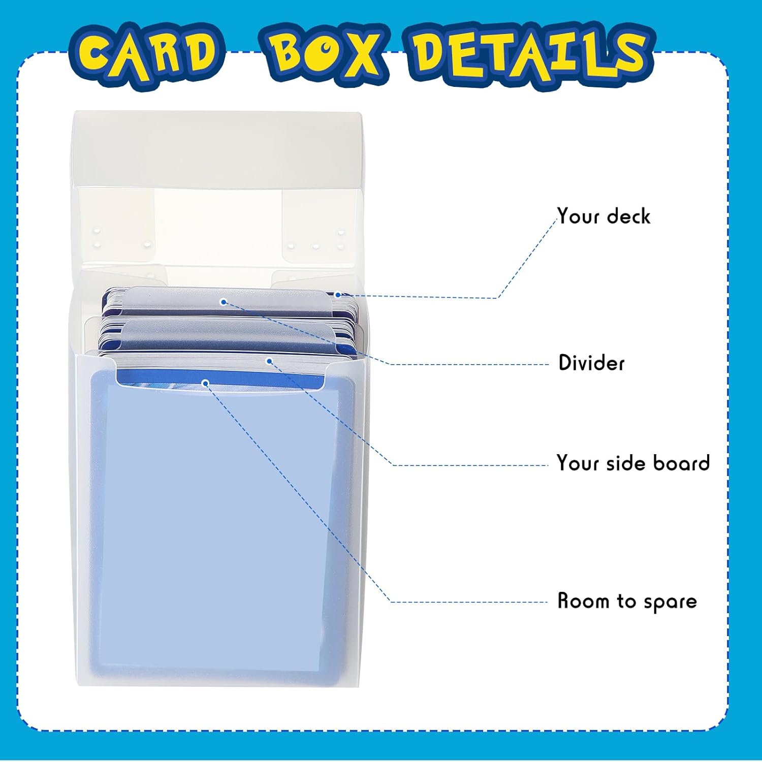 Frienda 12 Pack Deck Cards Boxes Large Capacity with Dividers Fits 80+ Trading Card Games Storage Organizer Cases