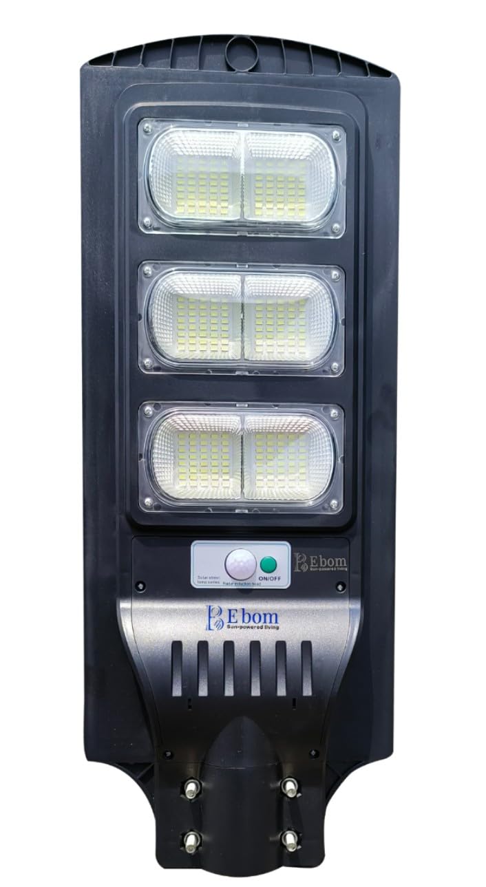E bom 150W Solar led Street Light Outdoor Waterproof 18W Brightness 240 Led Waterproof Motion Sensor Light Multi Functioning Mode Home Garden Construction Pathway & Farming(size-65 * 25 * 7 cm)-image-6