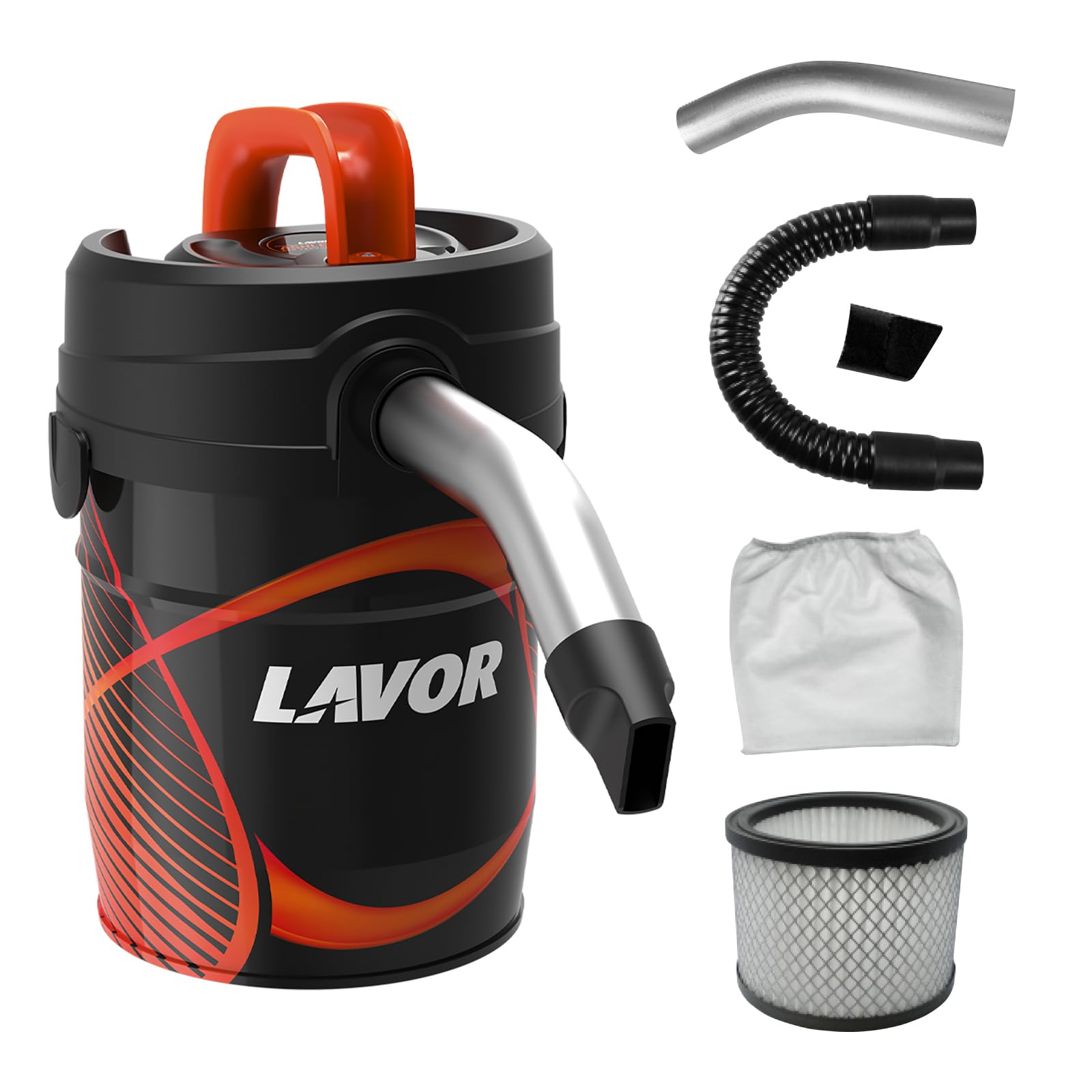 Lavor Aspiracenere ASHLEY 4.0 compatto e potente con filtro HEPA lavabile e prefiltro polveri fini