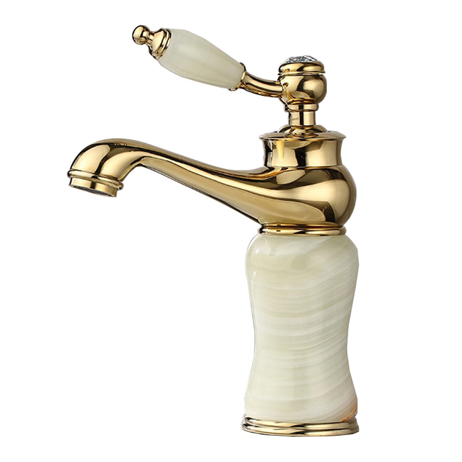 JRUIA Gold Kitchen Faucet, Brass Bathroom Sink Faucet, Hot And Cold Water Supply, for Installation in A Countertop Sink,A