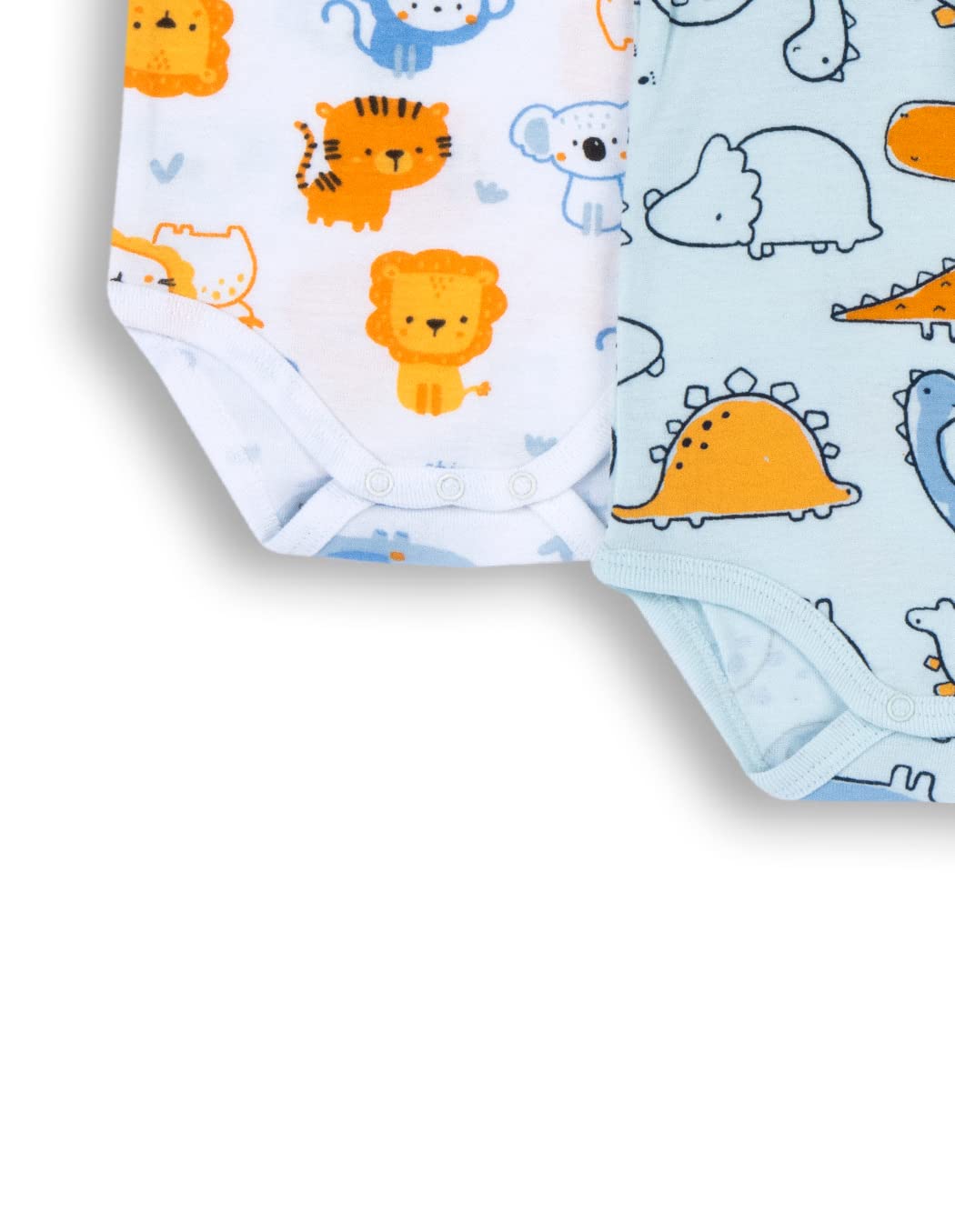 Chicco Body niemowlęce z krótkim rękawem uniseks z bawełny (4 sztuki), niebieski, 9 miesięcy