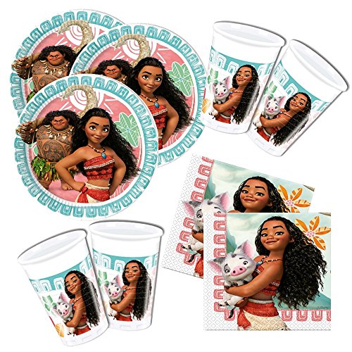 36 Piezas Vaiana Moana Disney Princess para 8 niños Party Cumpleaños Juego Decoración