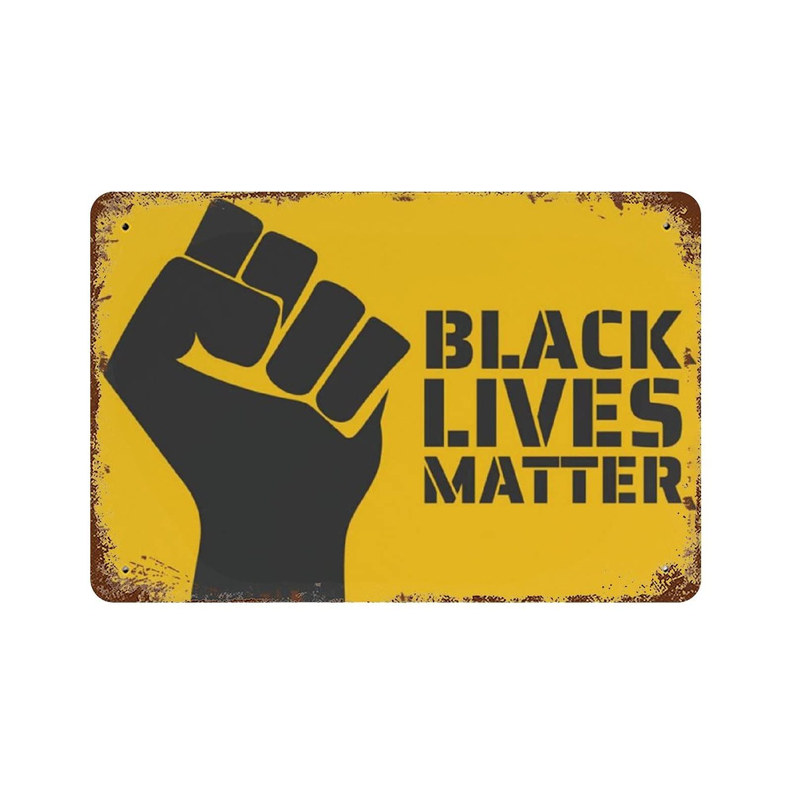 QQIAEJIA Vintage tin Sign Black Lives Matter 4-Wall Art Decor Metal Sign Movie Poster Home Bar Cafe Club Garden Farm Garage Decoration 12"×8"