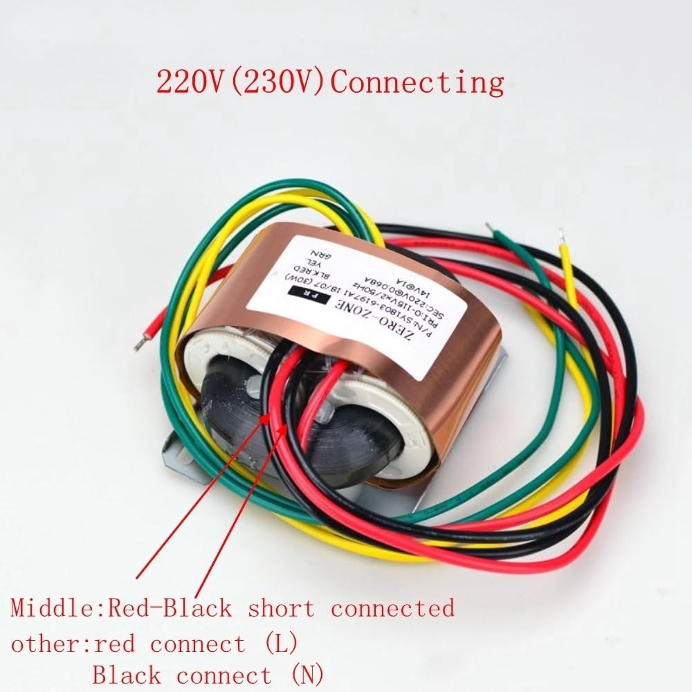 1 szt. 30 VA 30 W R-core PRT Transformator Wejście 0-115 Vx2 lub 230 V Wyjście 220 V 0,068 A 14 V 1 A