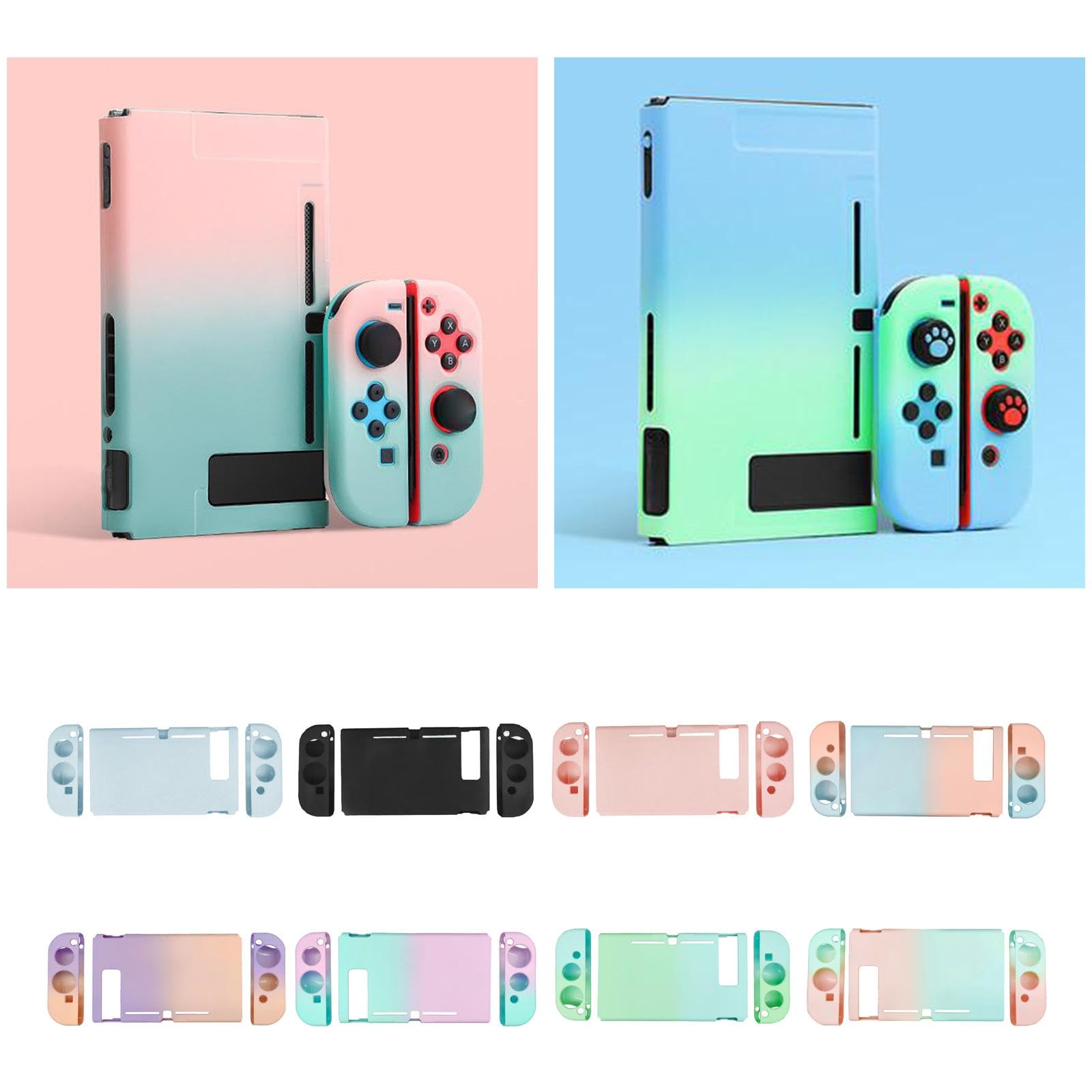 BNF® Soft Silicone Hard Colorful Protective Case Cover Shell for Nintendo Switch Cherry Blossom Pink-image-42