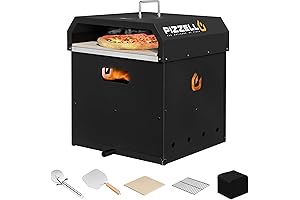 4-in-1 Outdoor Pizza Oven 16" Wood Fired Outside Oven 2-Layer Detachable Pizza Maker