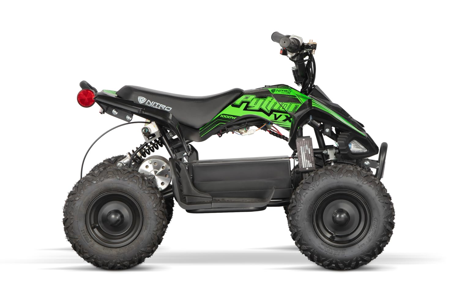 Eco Python Cross 1000W 36V Mini Kinderquad 6 Zoll Elektro Quad LED Drossel Rückwärtsgang Ladeanzeige (Rot)