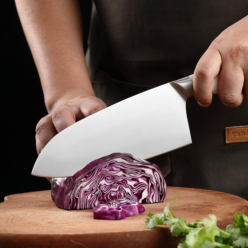MAYiT Meat Cleaver Knife, 7 Inch Chinese Kitchen Knife Household Stainless Steel Chopping And Slicing Knife Sharp Chef Cleaver Knife Ergonomics ABS Handle, MAYiT5475