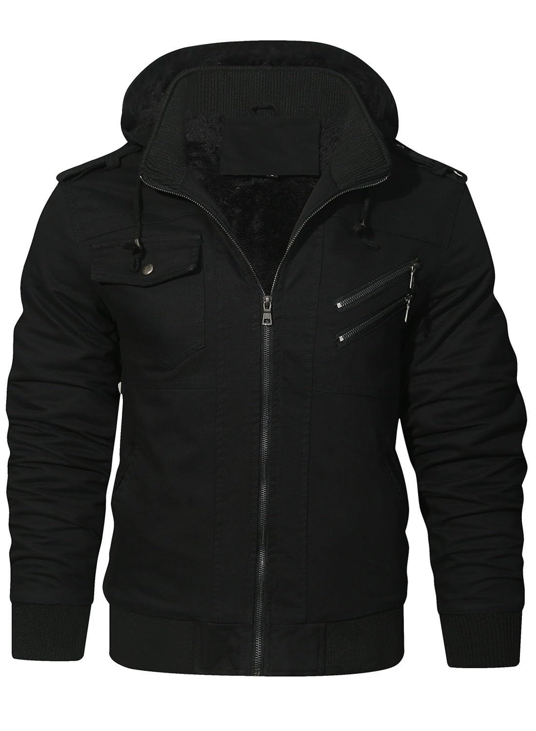 HOOD CREW Herrenjacken Winter Thicken Fleece gefütterte Oberbekleidung Taktische Militär Cargo Jacke mit Kapuze