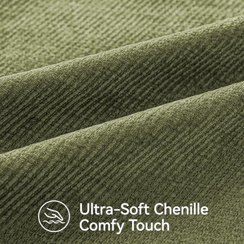 Image of a moment Pack of 2 Decorative Chenille Throw Pillow Covers with Twill Cushion Covers for Sofa Living Room Couch Bed 24x24 Inch,Crafted Border Moss Green