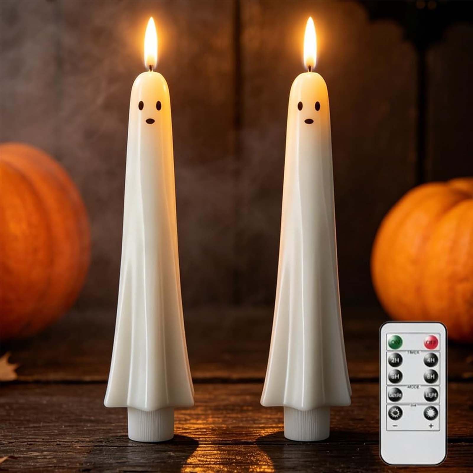 DTSXFTLY Halloween Ghost LED Candles Flameless Taper Candle