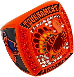 Discount Sports Rings, TURKEY THANKSGIVING FINALIST RING â€” ORANGE BODY, ORANGE STONES, Premium Player/Tournament Rings 5-17
