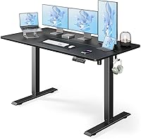 Marsail Electric Standing Desk 55x24 Adjustable Height Sit-Stand Home Office Computer Desk Black 176lb Capacity