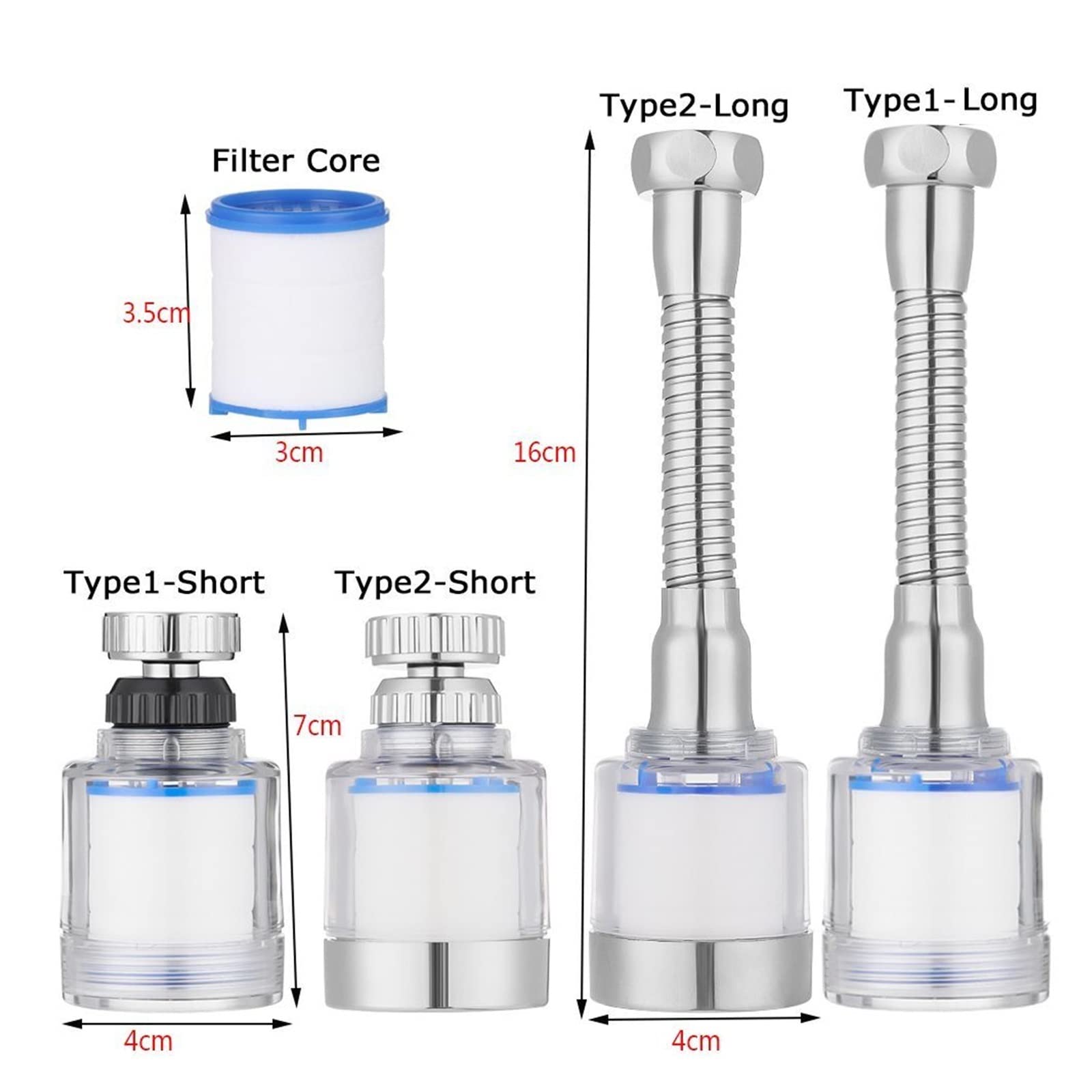 Perlator do kranu Adapter do kranu Aerator do kranu, zlew kuchenny, kran ze spryskiwaczem, aerator do kranu, regulowany rozpylacz, filtr, dyfuzor, dysza oszczędzająca wodę, złącze przedłużacza do kran