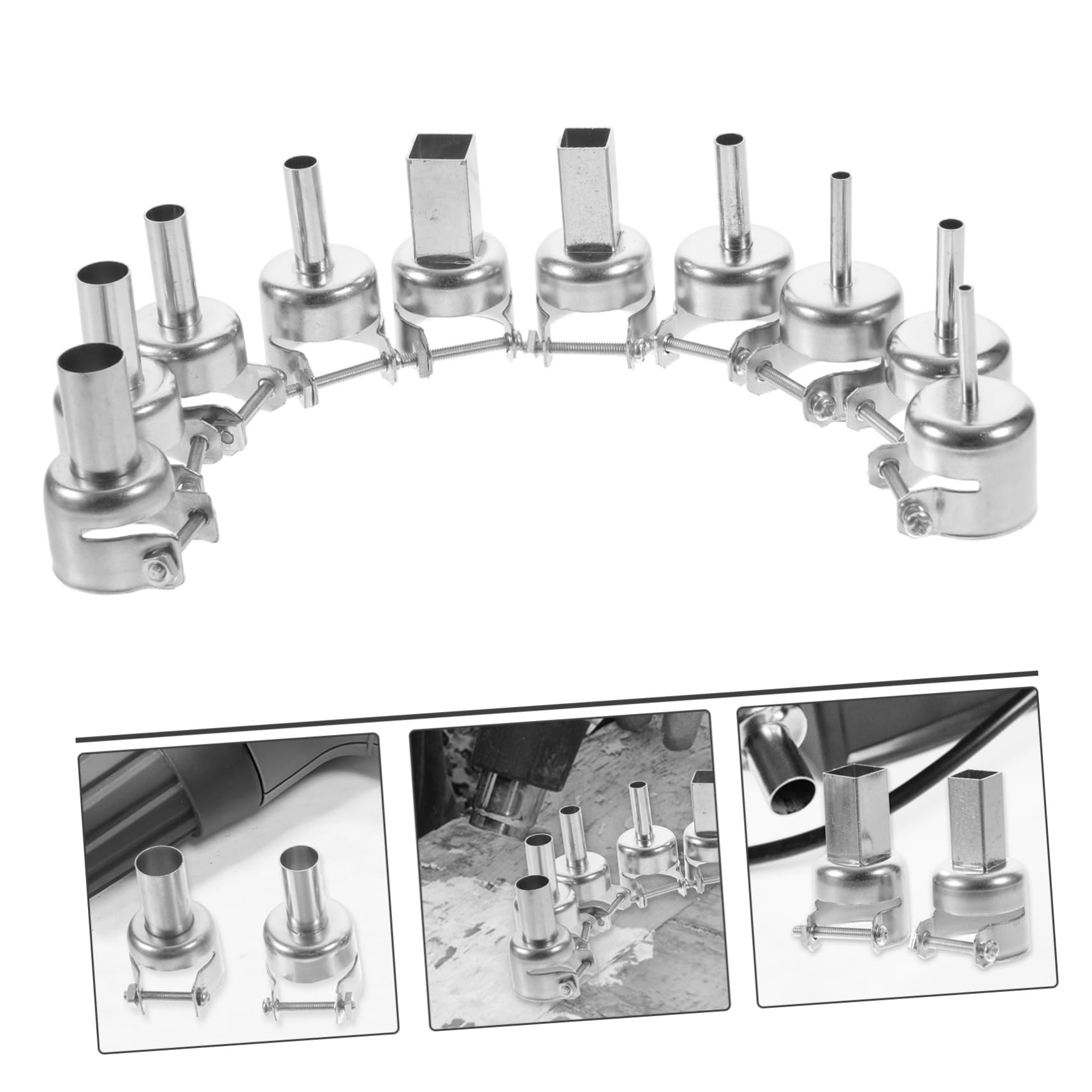 MUCKLILY 10-pack Soldering Nozzle Set for Hot Heat Nozzle Air Nozzle Compatible 850 952 852 Soldering Stations