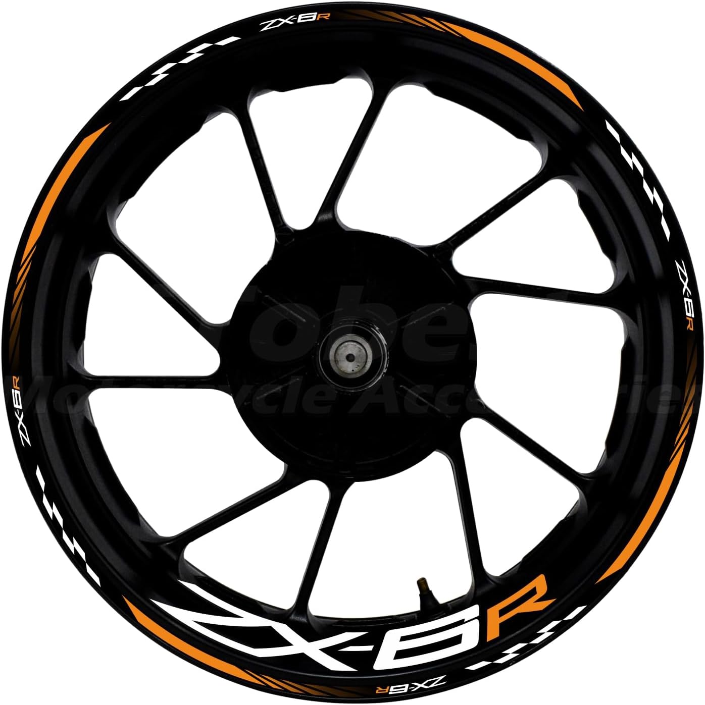 Awonderful Motorcycle Reflective Wheel Stripes kit, Vinyl Wheel Rim Stickers Compatible with Kawasaki ZX-6R 636 2000-2024 (Orange)