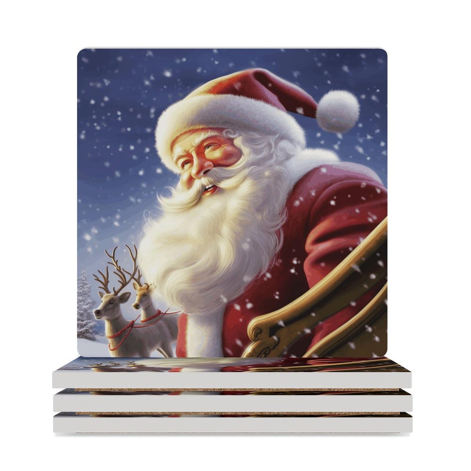 Dessous de verre Père Noël pour vos tables de fêtes en famille