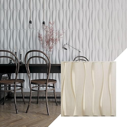 Miniatura 7 de Ekena Millwork Fairfax EnduraWall Panel decorativo de pared 3D de 19 58 pulgadas de ancho x 19 58 pulgadas de alto, plateado metálico (cubre 2.67