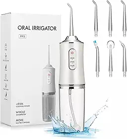 Irrigador Oral Limpeza Profunda Jato D àgua Supersônico 3 Modos Diferentes Tanque de 220ML Eletrico Dentes e Gengiva