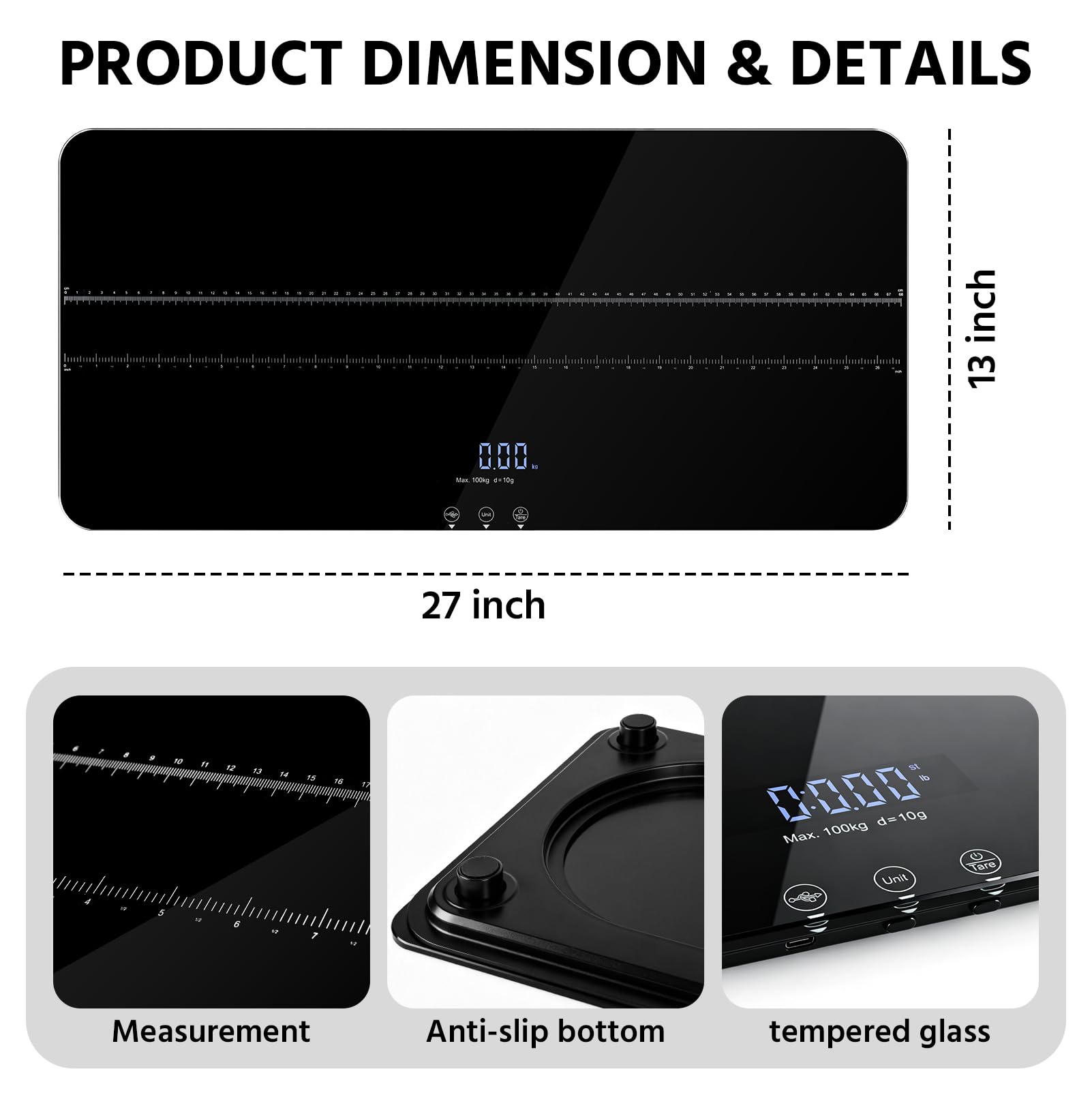 Bilancia Digitale per Cani e Gatti, Display LCD, Ricarica USB